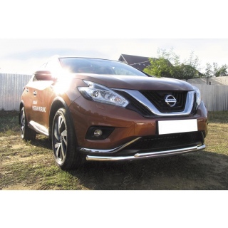 Защита переднего бампера двойная 57-42 мм NISSAN Murano (Ниссан Мурано) с 2016 года