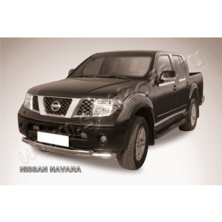 Защита переднего бампера двойная 76-57 мм Nissan Navaro (Ниссан Наваро)