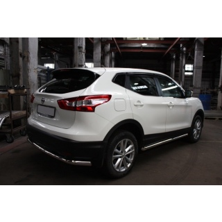 Защита задняя с загибами 60 мм из нержавеющей стали NISSAN Qashqai (Ниссан Кашкай) c 2014г.