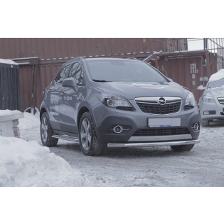 Защита переднего бампера из нержавеющей стали 60 мм Opel Mokka (Опель Мокка)