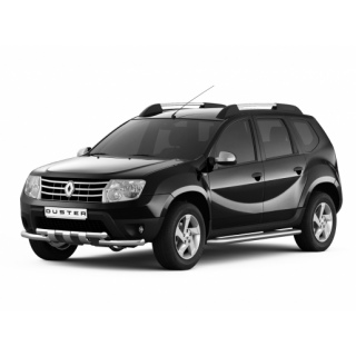 Защита переднего бампера из нержавеющей стали d60-60 мм с зубьями RENAULT Duster (Рено Дастер) с 2011 года выпуска
