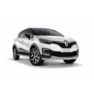 Защита переднего бампера из нержавеющей стали d63 мм Renault Kaptur (Рено Каптур)