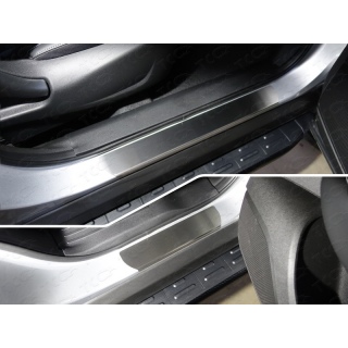 Накладки на пороги из нержавеющей стали (лист шлифованный) RENAULT Koleos (Рено Колеос) с 2017 года