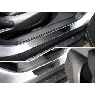 Накладки на пороги из нержавеющей стали (лист зеркальный) RENAULT Koleos (Рено Колеос) с 2017 года