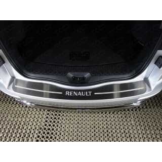 Накладка на задний бампер из нерж.стали (лист шлифованный надпись RENAULT) RENAULT Koleos (Рено Колеос) с 2017 года