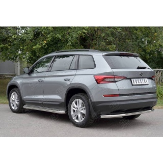 Защита заднего бампера из нержавеющей стали d63 мм Skoda Kodiaq (Шкода Кадьяк)