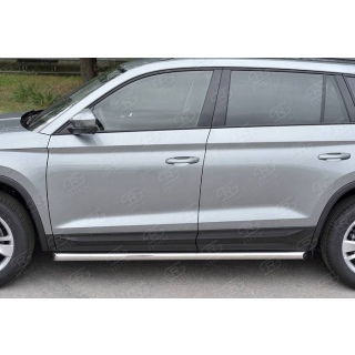 Пороги труба из нержавеющей стали d63 мм Skoda Kodiaq (Шкода Кадьяк)
