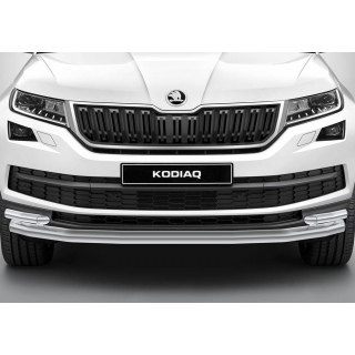 Защита переднего бампера из нержавеющей стали d57-42 мм Skoda Kodiaq (Шкода Кадьяк)