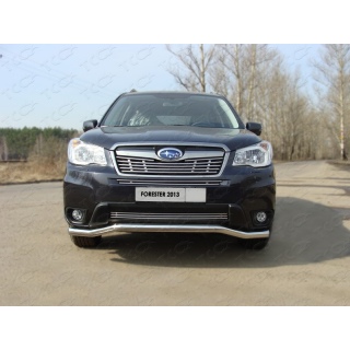 Решетка радиатора средняя 12 мм из нержавеющей стали SUBARU Forester (Субару Форестер) с 2013 года