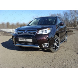 Защита переднего бампера овальная d75х42 мм из нержавеющей стали SUBARU Forester (Субару Форестер)