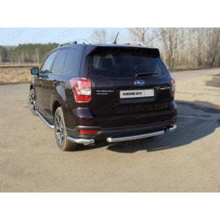 Защита заднего бампера центральная d60 мм из нержавеющей стали SUBARU Forester (Субару Форестер)