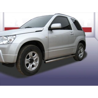 Пороги труба из нержавеющей стали d76 мм SUZUKI Grand Vitara (Сузуки Гранд Витара) 3-d
