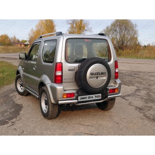 Защита заднего бампера двойная d60-42 мм SUZUKI Jimny 2012-2018