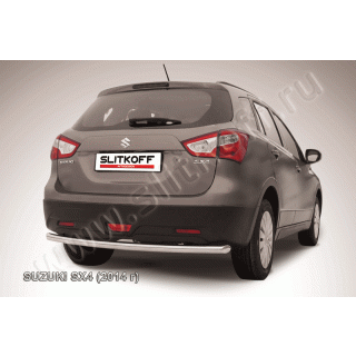 Защита заднего бампера из нержавеющей стали d57 мм SUZUKI SX-4 (Сузуки SX-4)
