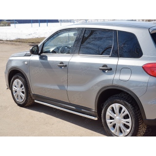 Пороги труба d42 мм из нержавеющей стали SUZUKI Vitara (Сузуки Витара) с 2015 по 2019 год выпуска