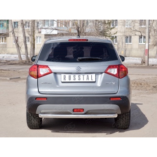 Защита заднего бампера d63 мм из нержавеющей стали SUZUKI Vitara (Сузуки Витара) с 2015 по 2019 год выпуска