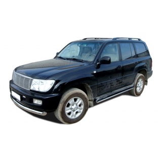 Защита штатного порога из нержавеющей стали d42 мм TOYOTA Land Cruiser 100 (Тойота Ленд Крузер 100)