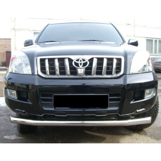 Защита переднего бампера  из нержавеющей стали d60 мм TOYOTA Land Cruiser Prado 120 (Тойота Ленд Крузер Прадо 120)