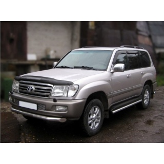 Защита штатного порога из нержавеющей стали d60 мм TOYOTA Land Cruiser 100 (Тойота Ленд Крузер 100)