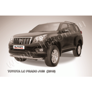 Защита переднего бампера двойная d76-57 мм из нержавеющей стали TOYOTA Land Cruiser 150 (Тойота Ленд Крузер 150)