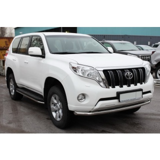 Защита переднего бампера d60 мм из нержавеющей стали TOYOTA Land Cruiser 150 (Тойота Ленд Крузер 150)