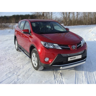 Защита переднего бампера овальная d75х42 мм из нержавеющей стали TOYOTA Rav-4 (Тойота Рав 4)
