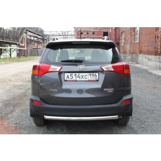 Защита заднего бампера d60 мм (короткая) из нержавеющей стали TOYOTA Rav-4 (Тойота Рав 4)