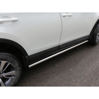 Пороги труба d63 мм из нержавеющей стали TOYOTA Rav-4 (Тойота Рав 4) с 2015 года