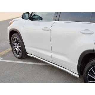 Пороги труба из нержавеющей стали d63 мм TOYOTA Highlander (Тойота Хайлендер) с 2017 года