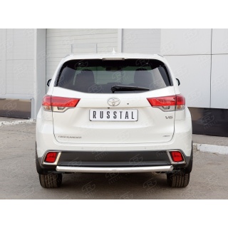 Защита заднего бампера из нержавеющей стали d63 мм TOYOTA Highlander (Тойота Хайлендер) с 2017 года