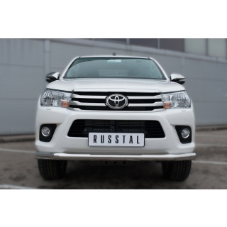Защита переднего бампера из нержавеющей стали d76 мм TOYOTA Hilux (Тойота Хайлюкс) с 2015 года