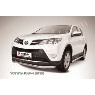 Защита переднего бампера d76 мм из нержавеющей стали TOYOTA Rav-4 (Тойота Рав 4)