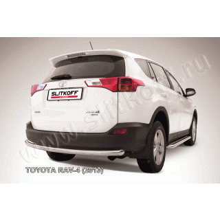 Защита заднего бампера d57 мм из нержавеющей стали TOYOTA Rav-4 (Тойота Рав 4)