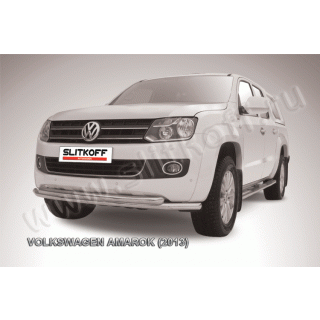 Защита переднего бампера двойная d57-57 мм VOLKSWAGEN Amarok (Фольксваген Амарок) 