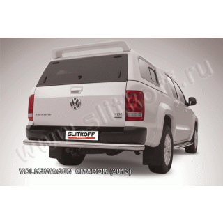Защита заднего бампера с загибами d76 мм VOLKSWAGEN Amarok (Фольксваген Амарок)