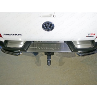 Накладка на задний бампер (лист шлифованный надпись Volkswagen) VOLKSWAGEN Amarok (Фольксваген Амарок) 2016 года