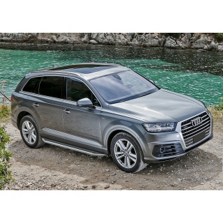 Пороги алюминиевые с нержавеющим кантом AUDI Q7 (Ауди Q7) с 2015 года