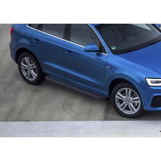 Пороги алюминиевые с черным кантом AUDI Q3 (Ауди Q3) с 2011 года