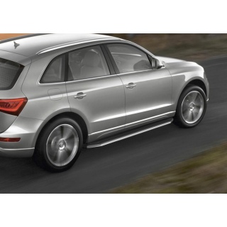 Пороги алюминиевые с нержавеющим кантом AUDI Q5 (Ауди Q5)