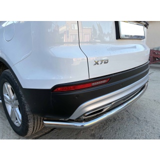 Защита заднего бампера с загибами из нержавеющей стали d60 мм BELGEE X70