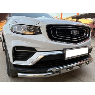 Защита переднего бампера двойная из нержавеющей стали с перемычками d60-42 мм BELGEE X70