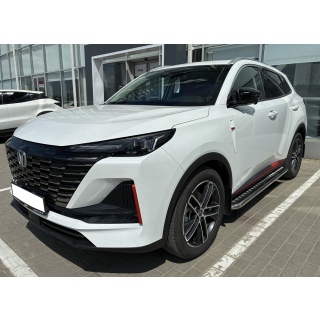 Пороги площадкой d60 мм из нержавеющей стали с алюминиевым листом CHANGAN CS55 Plus