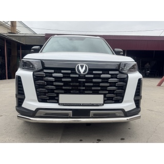 Защита переднего бампера d60 мм из нержавеющей стали CHANGAN CS95 (ЧАНГАН CS95)