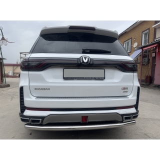Защита заднего бампера d60 мм из нержавеющей стали CHANGAN CS95 (ЧАНГАН CS95)