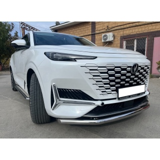 Защита переднего бампера d60 мм из нержавеющей стали CHANGAN UNI-K (ЧАНГАН ЮниК)
