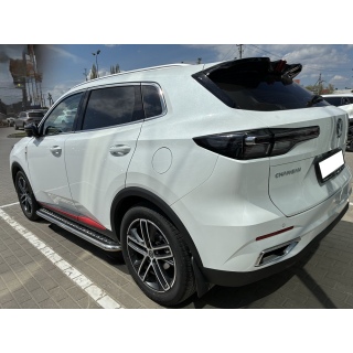 Пороги площадкой d42 мм из нержавеющей стали с алюминиевым листом CHANGAN UNI-S
