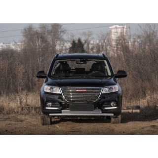 Защита переднего бампера двойная d57-42 мм HAVAL H6 (Хавал Н6)