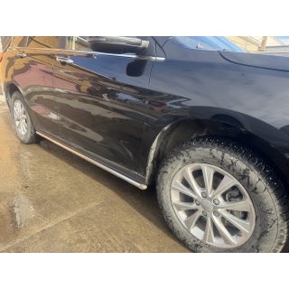 Защита штатного порога из нержавеющей стали d42 мм HAVAL М6