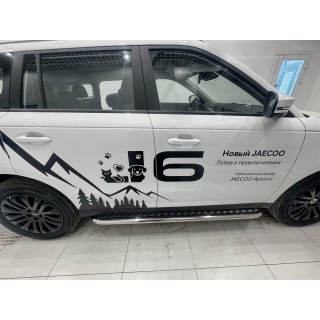 Пороги площадкой из нержавеющей стали, d42 мм Jaecoo J6