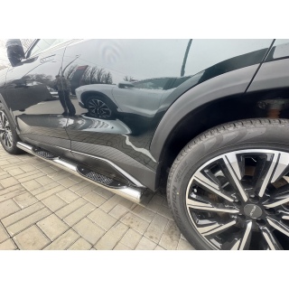 Пороги труба из нержавеющей стали с пластиковыми накладками, d76 мм Jetour Dashing
